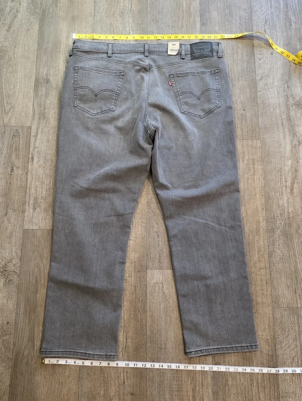 Levi's 541 Athletic Taper Jeans Mens 42x30 Grey Stretch Denim NWT New With Tags